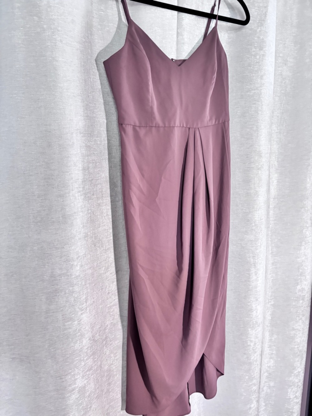 Mauve Pink Spaghetti-Strap Midi Dress